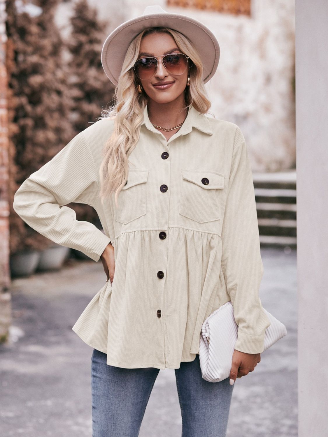 Camisa de manga larga con cuello Mandy